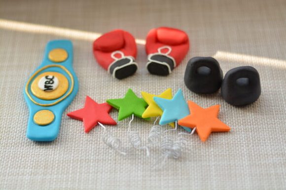 Boxerská sada – cukrové dekorace na dort