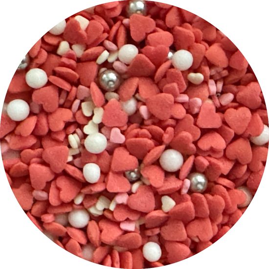 Cukrové zdobení mix červeno-bílý 50 g