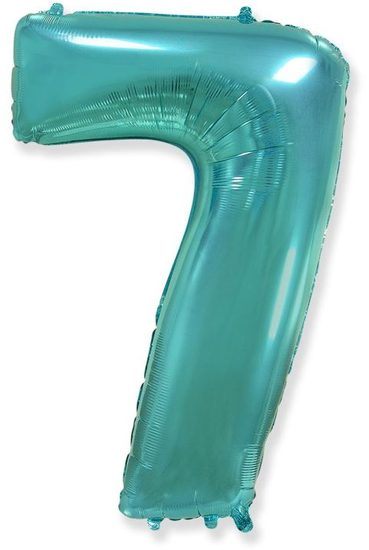 Balón foliový číslice tyrkysová (Tiffany) 115 cm - 7