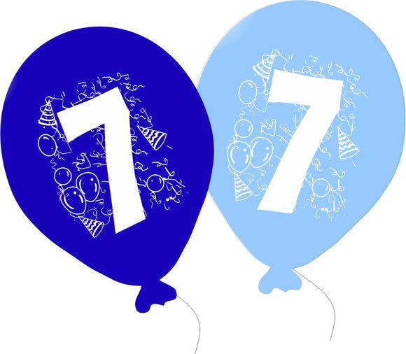 Balonky narozeniny 5ks s číslem 7 pro kluky