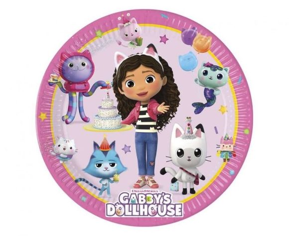 Papírové talíře Gábinin kouzelný domeček - Gabby's Dollhouse - 23 cm - 8 ks