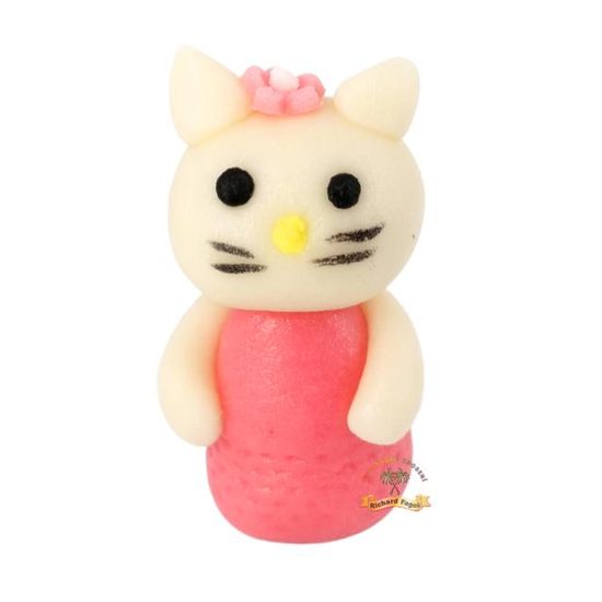 Příležitostná postavička kočička v růžových šatičkách