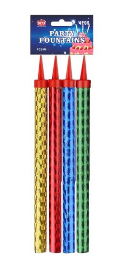 Party fontána na dort 24cm s držákem na láhev - 4 ks barevná 3/50/4
