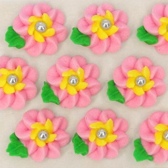 Cukrové dekorace velké květy na platíčku 6