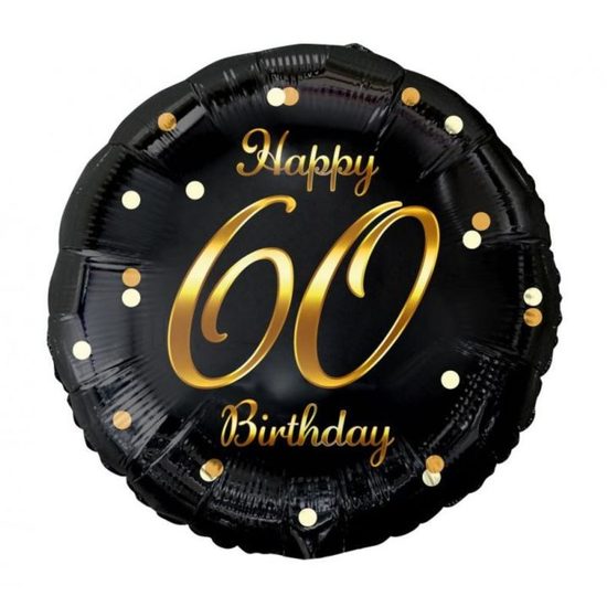 Balón foliový 60 let - Happy Birthday - narozeniny - 45 cm