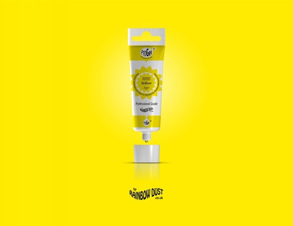 Yellow ProGel - profesionální potravinářská gelová barva v tubě (žlutá)