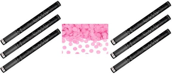 Konfety 60cm - 6 ks RŮŽOVÉ KOLEČKA - Narození holky - Gender reveal - Baby shower