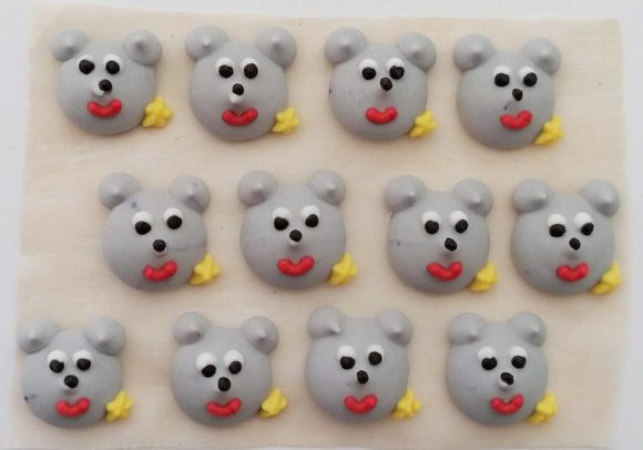 Cukrové dekorace myšičky šedé