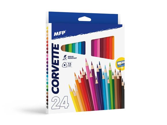 pastelky 24 ks triangular s ořezávátkem