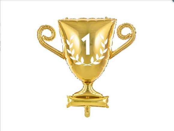 Foliový balónek vítězný pohár - zlatý - 64 cm