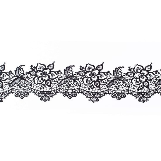 Cukrová krajka černá - šířka 6 cm