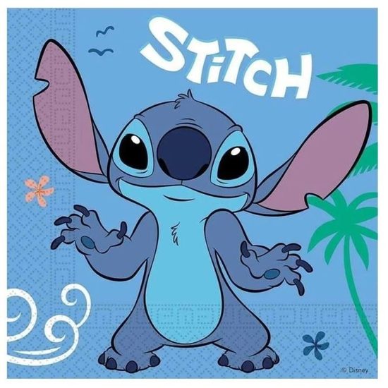Papírové ubrousky Stitch a Angel - 33 x 33 cm - 20 ks