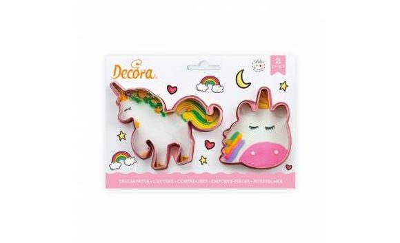 Barevný jednorožec plastové vykrajovátko set 2 ks