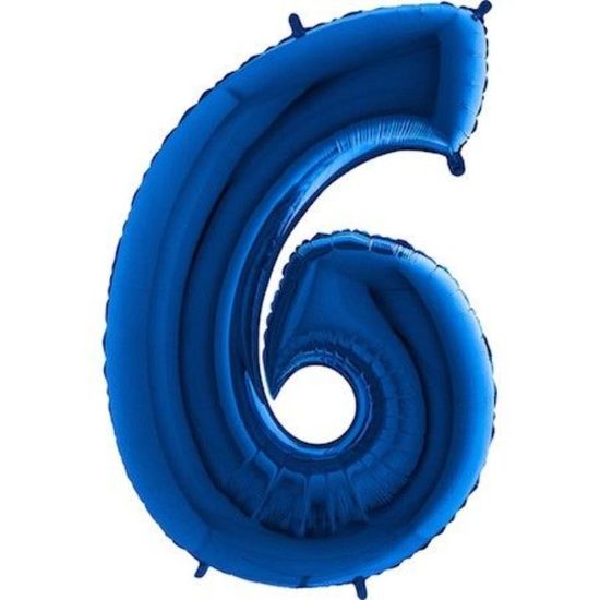 Balón foliový číslice MODRÁ - BLUE 115 cm - 6