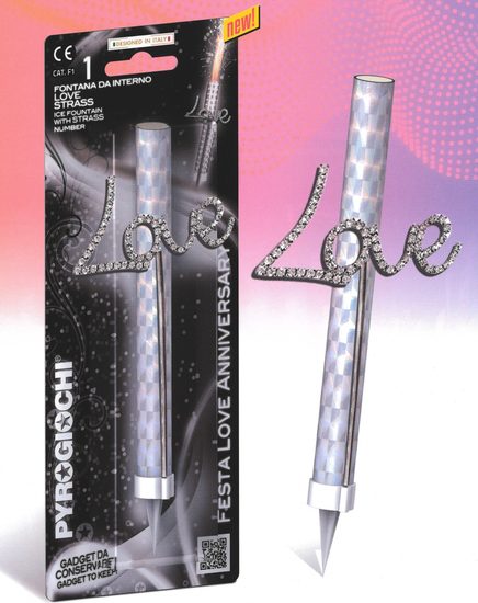 Dortová fontána "Love" stříbrná