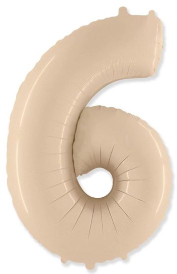 Balón foliový číslice KRÉMOVÁ - 102 cm - 6