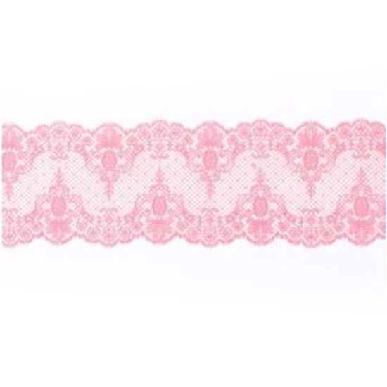 Cukrová krajka růžová - šířka 6 cm