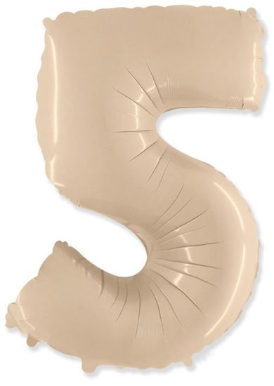 Balón foliový číslice KRÉMOVÁ - 102 cm - 5