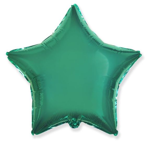 Balón foliový 45 cm Hvězda zelená TYRKYSOVÁ