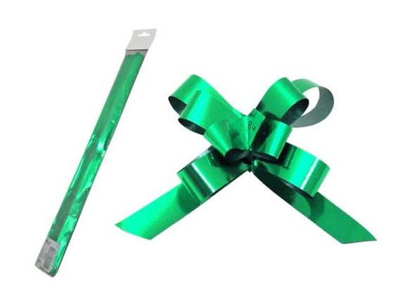 Dekorační stahovací stuha - metalická zelená - 1 ks