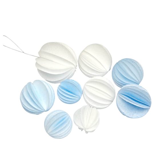 Oblátkové vějířky bílo-modré