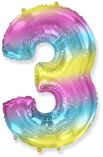 Balón foliový číslice DUHOVÁ 115 cm - 3
