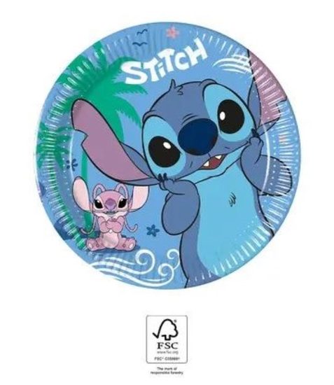 Papírové talíře Stitch a Angel - 19 cm - 8 ks