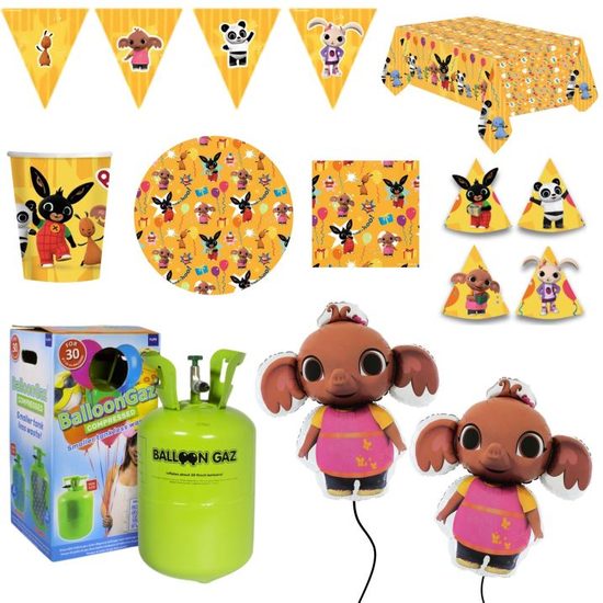 Dětská narozeninová sada Králíček Bing s balónky a heliem - 10 osob