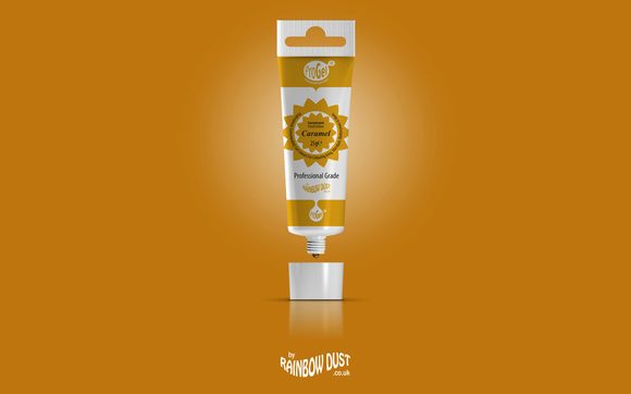 Caramel ProGel - profesionální potravinářská gelová barva v tubě (světle hnědá)