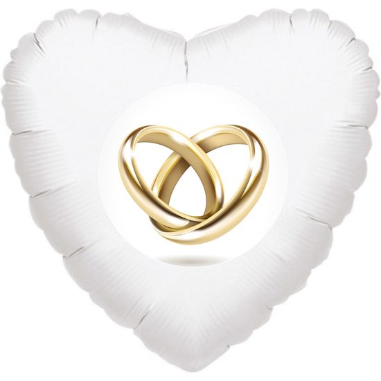 Prstýnky balónek srdíčko bílé