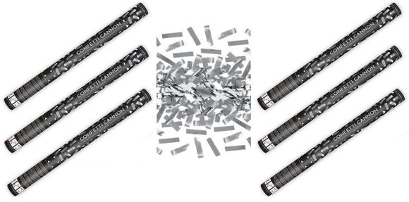 Konfety 60cm STŘÍBRNÉ METALICKÉ 6 ks