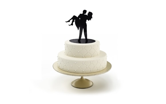Cukrářské potřeby Malátkovi® - Silueta novomanželů v náručí - svatební  figurky na dort - Modecor - Svatební figury - Dekorace nejedlé