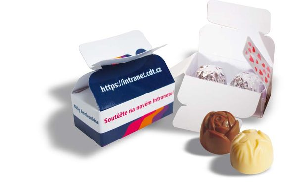 Reklamní minibonboniéra 2ks - 22g s vaším motivem/logem - od 250 ks