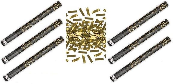 Konfety 60cm ZLATÉ METALICKÉ 6 ks