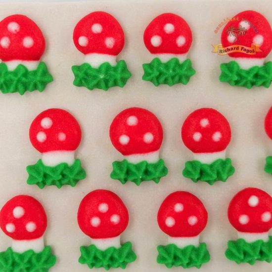 Cukrové dekorace mochomůrky