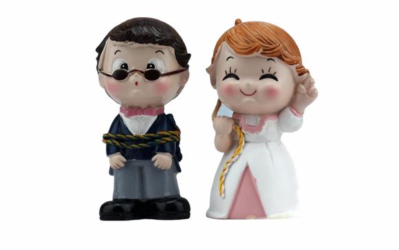 Svázaný ženich 7 cm - svatební figurky na dort