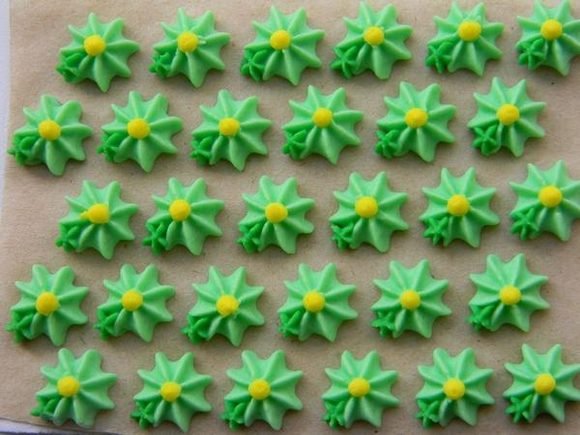 Cukrové ozdoby květy na platíčku 25