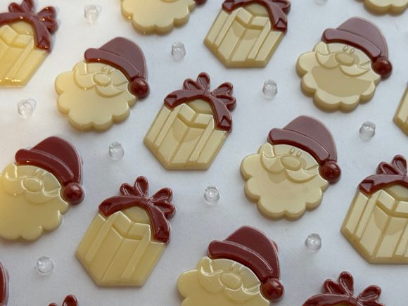 Čokoládová dekorace - dárek, santa 42 ks