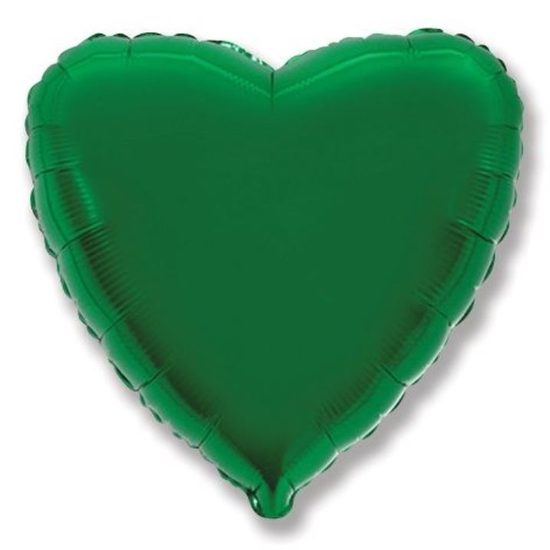Balón foliový 45 cm Srdce zelené