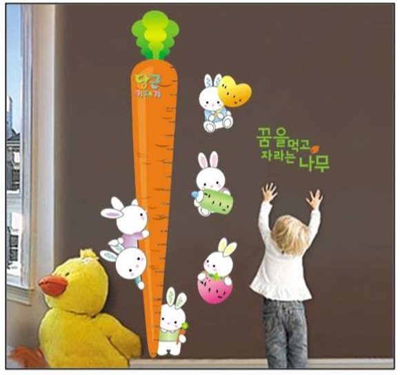 Samolepka na zeď metr Mrkvička a její kamarádi