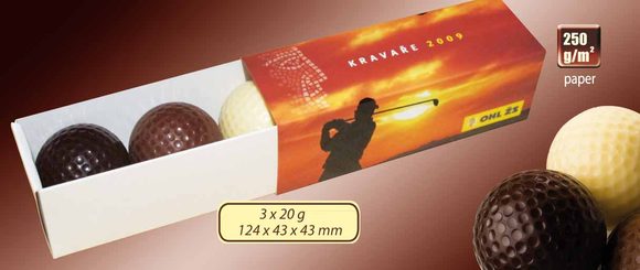Reklamní golfové míčky 3ks - 60g s vaším motivem/logem - od 150 ks