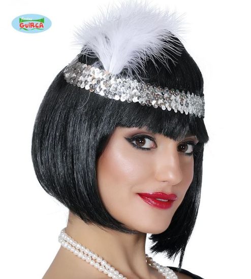 Čelenka s pérem střibrná