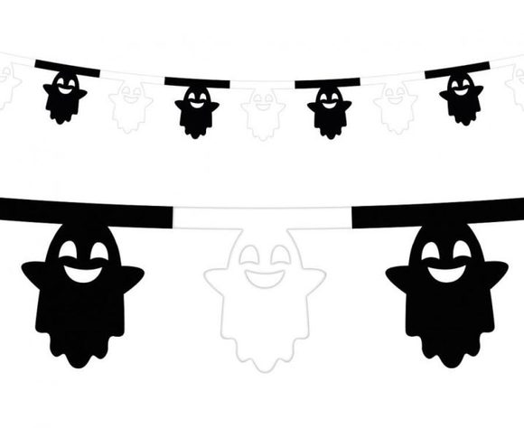 Girlanda duchové - bíločerná - Halloween - 360 cm