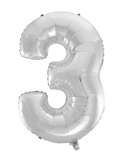 Balón foliový číslice stříbrná- SILVER 115 cm - 3