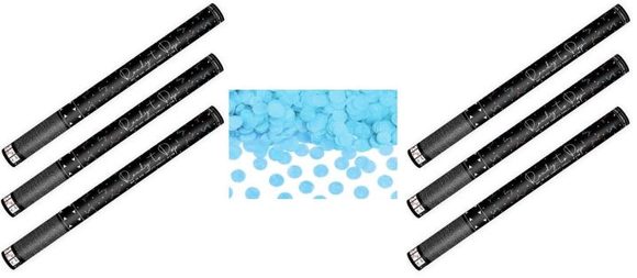 Konfety 60cm - 6ks MODRÉ KOLEČKA - Narození kluka - Gender reveal - Baby shower