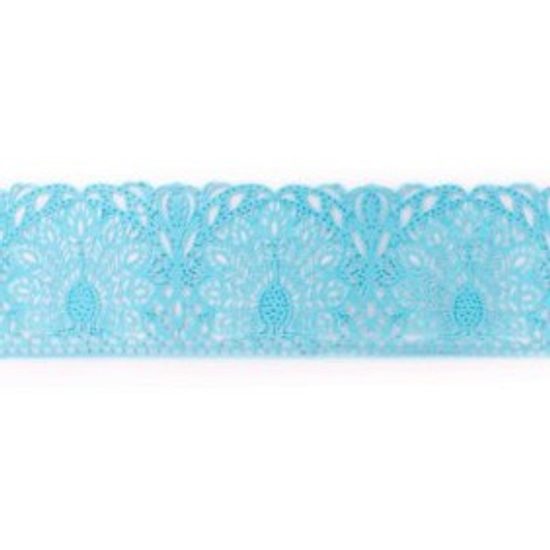 Cukrová krajka na dort – modrá - šířka 6 cm