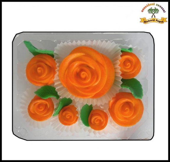 Dortová sada růží - Stříkané oranžové stříkané oranžové