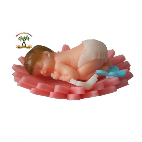 Modelované miminko na růžovém květu