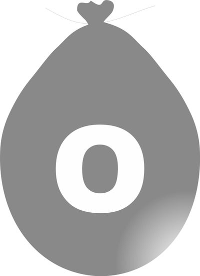 Balónek písmeno O stříbrné