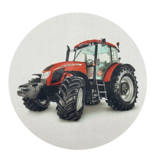 Jedlý papír traktor červený